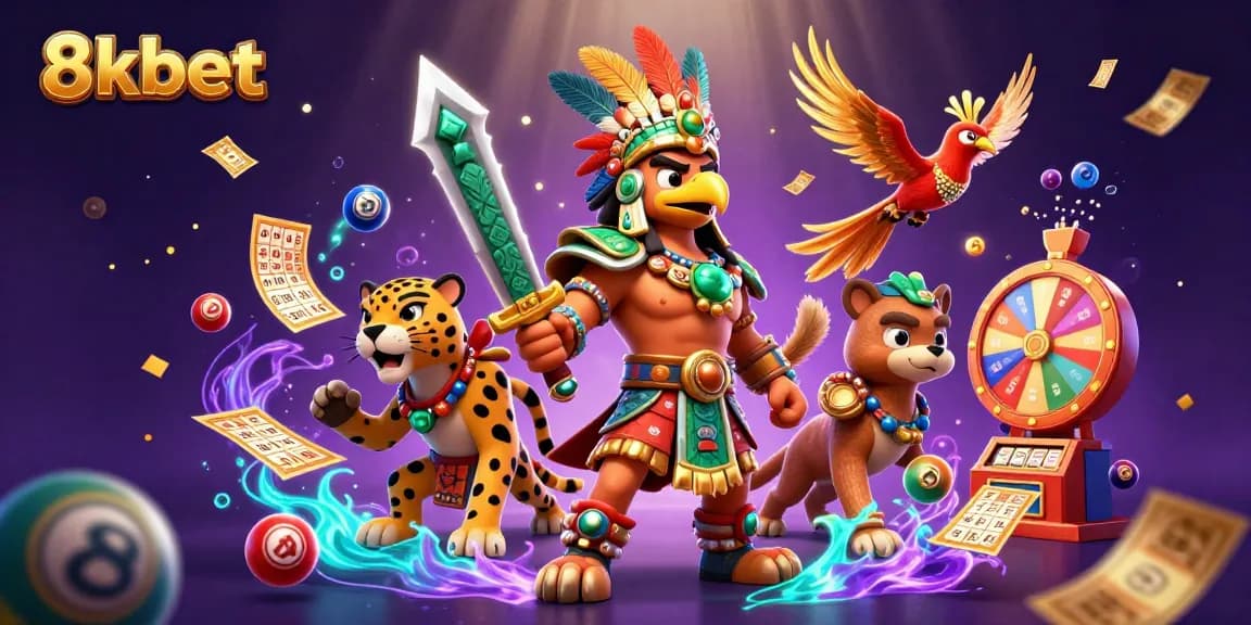 Experience thrilling gameplay at 8kbet with vibrant lottery balls and dynamic casino elements.