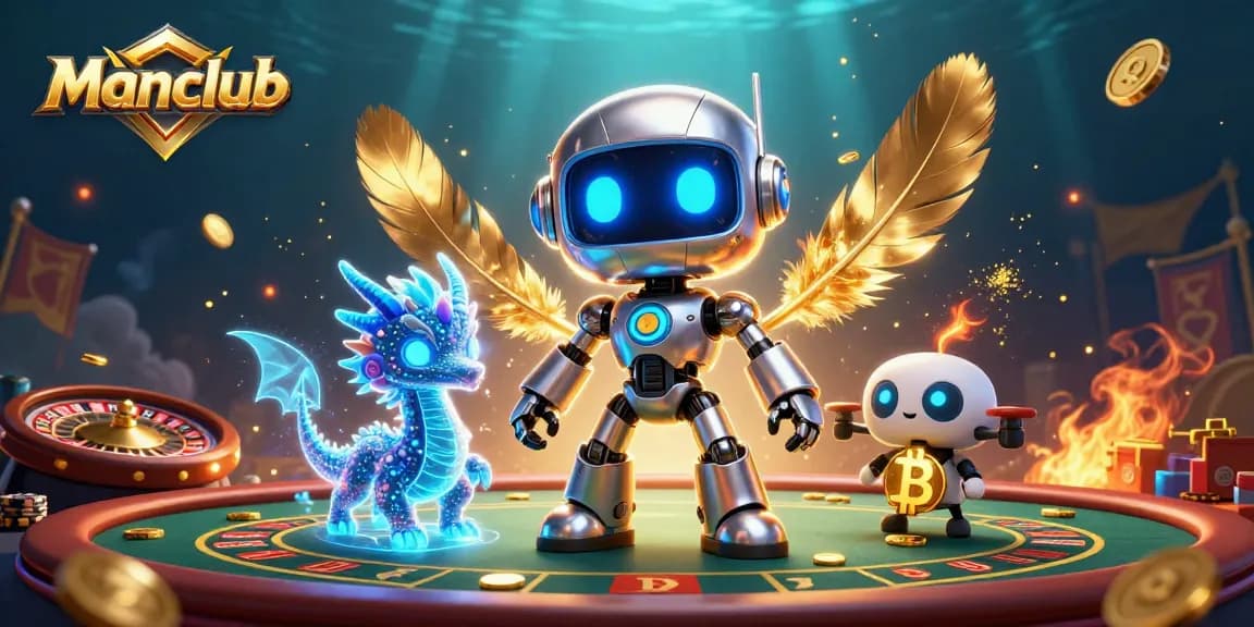 Experience thrilling gameplay in Manclub's live casino with futuristic characters and vibrant action