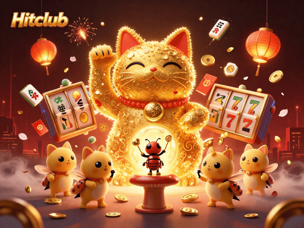 Experience Hitclub’s vibrant gaming world, where golden fireflies and lucky symbols abound!