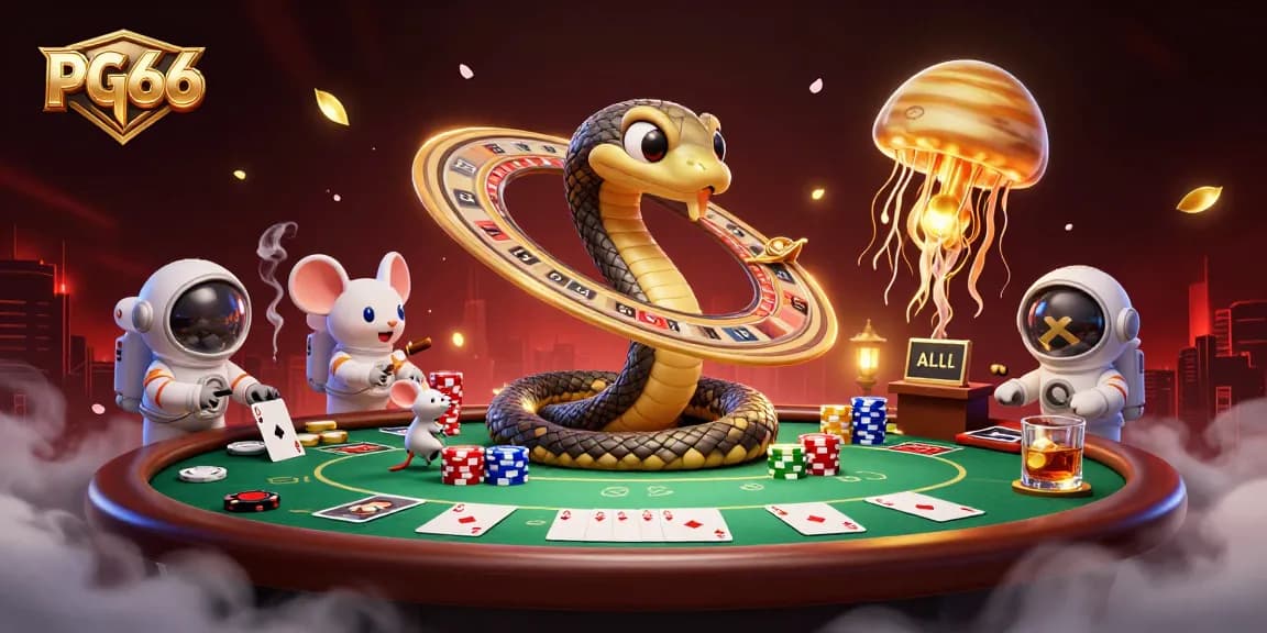 Experience excitement at PG66 as tiny astronaut mice place bets around a cosmic roulette wheel
