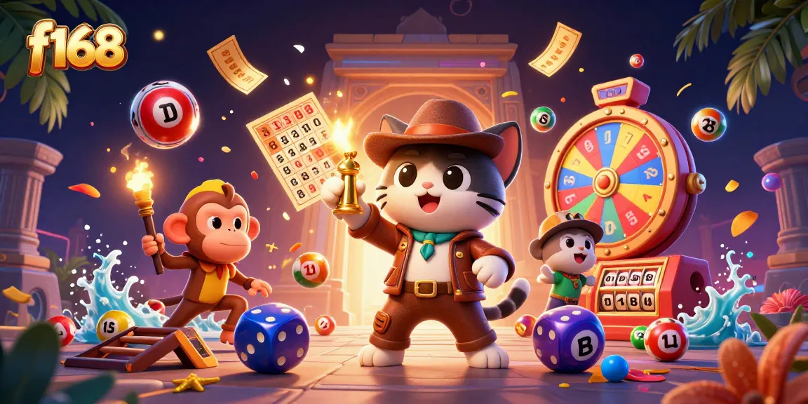 Engaging f168 experience showcasing a lively online casino scene with colorful gaming elements.