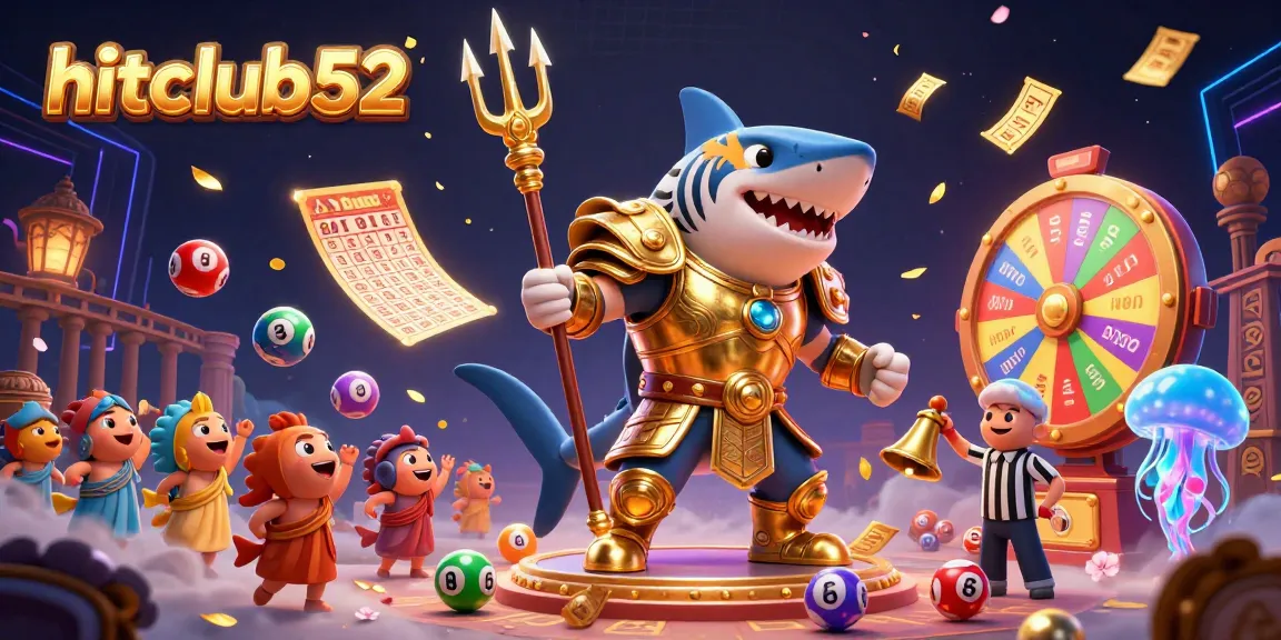 Engage with hitclub52's vibrant casino world featuring exciting lottery action with colorful balls, golden tickets, and thrilling gameplay.