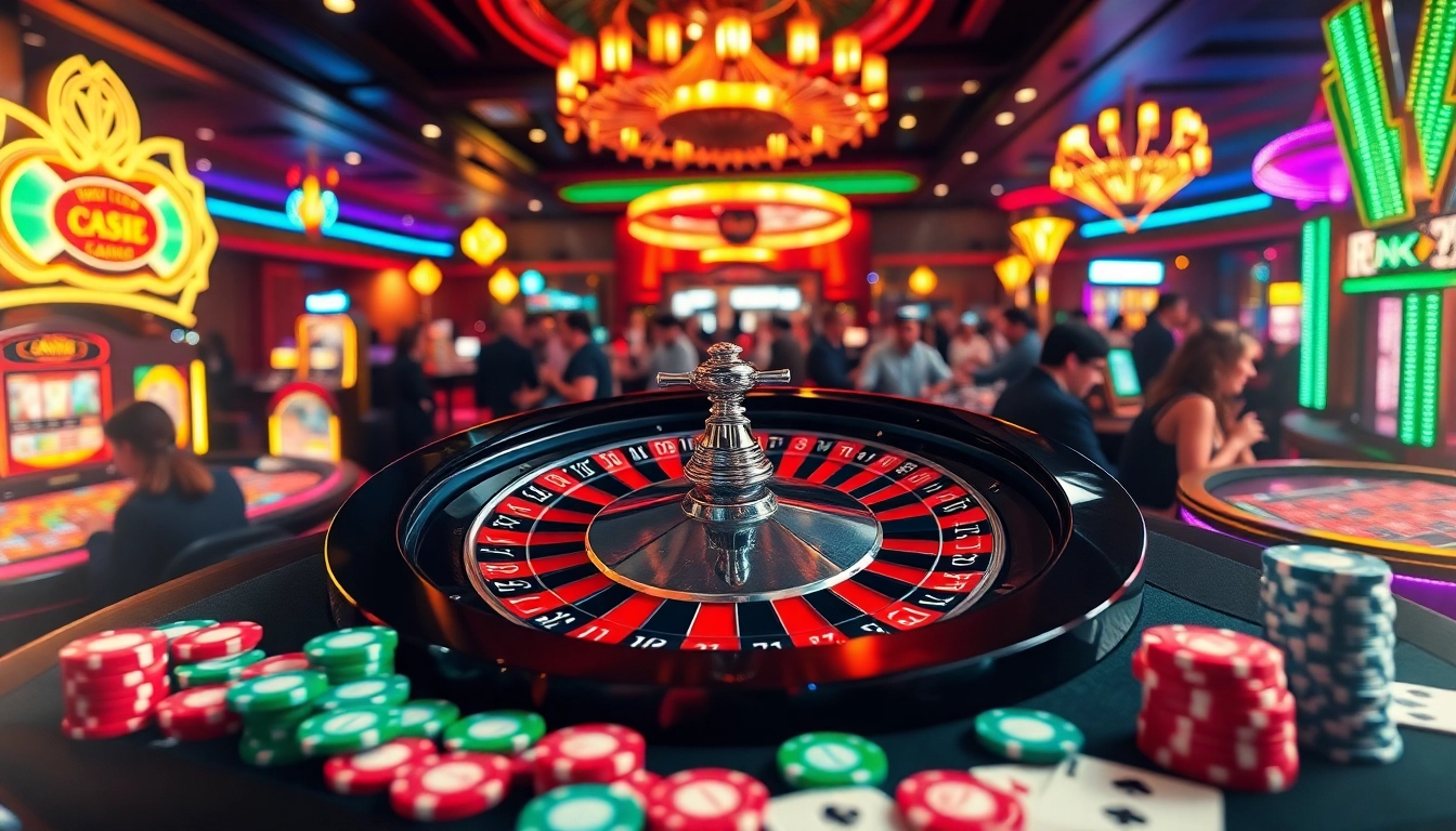 Jouer aux meilleurs bonus de casino avec des jetons colorés et une roulette animée.