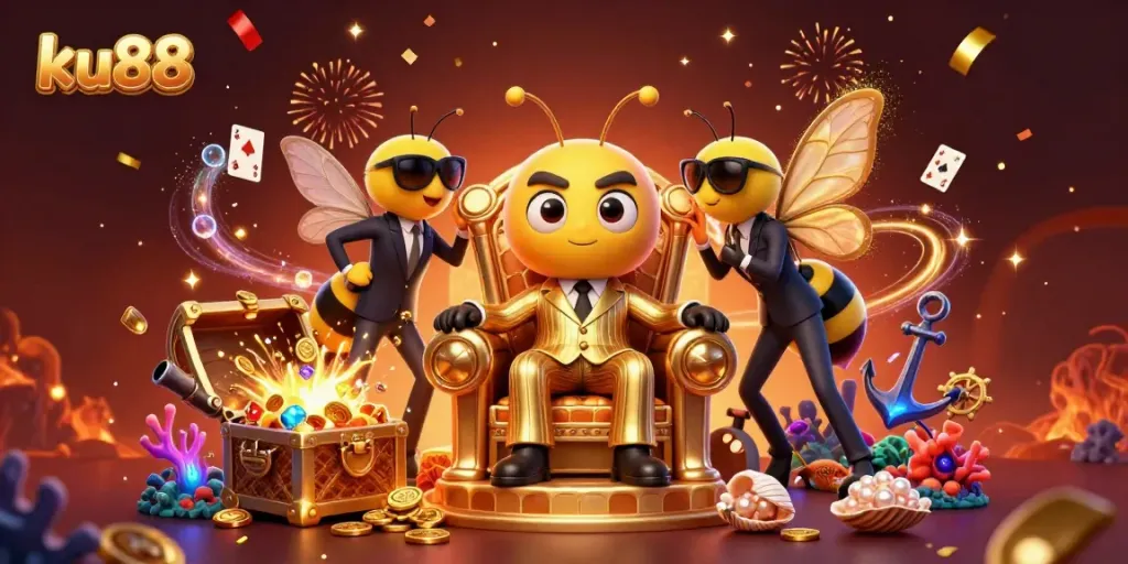 Experience the vibrant excitement of ku88 with a bumblebee mob boss in an engaging casino setting.