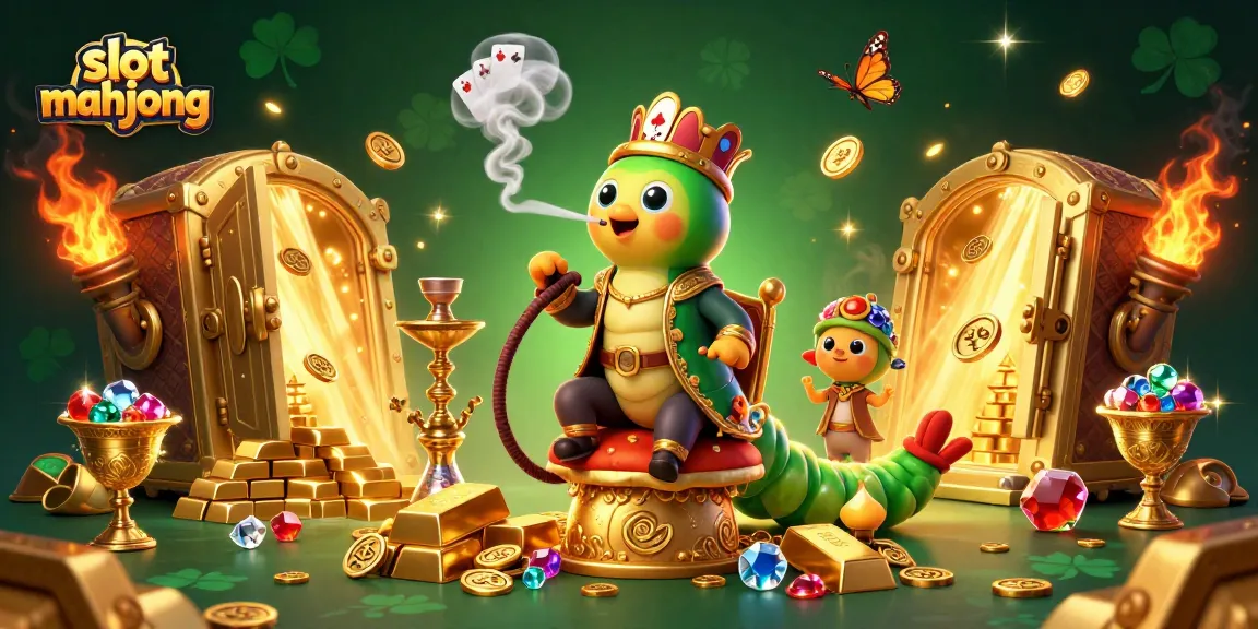 Experience the thrill of slot mahjong in a vibrant casino illustration, featuring dynamic gaming elements and dramatic visuals.