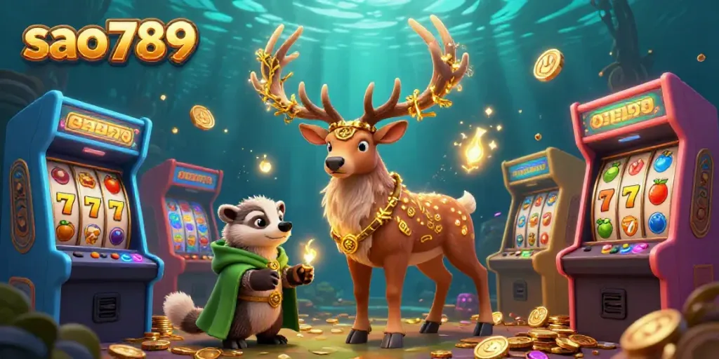 Engage with sao789's animated casino scene featuring lively characters and immersive gaming elements.