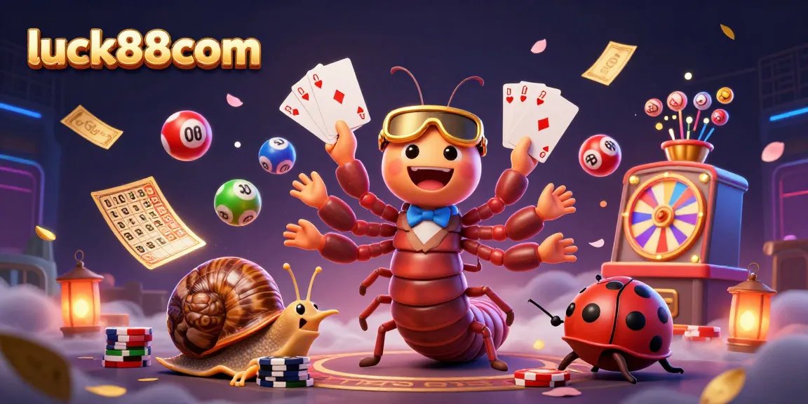 Engage in thrilling gameplay at luck88com with vibrant lottery elements and animated characters.