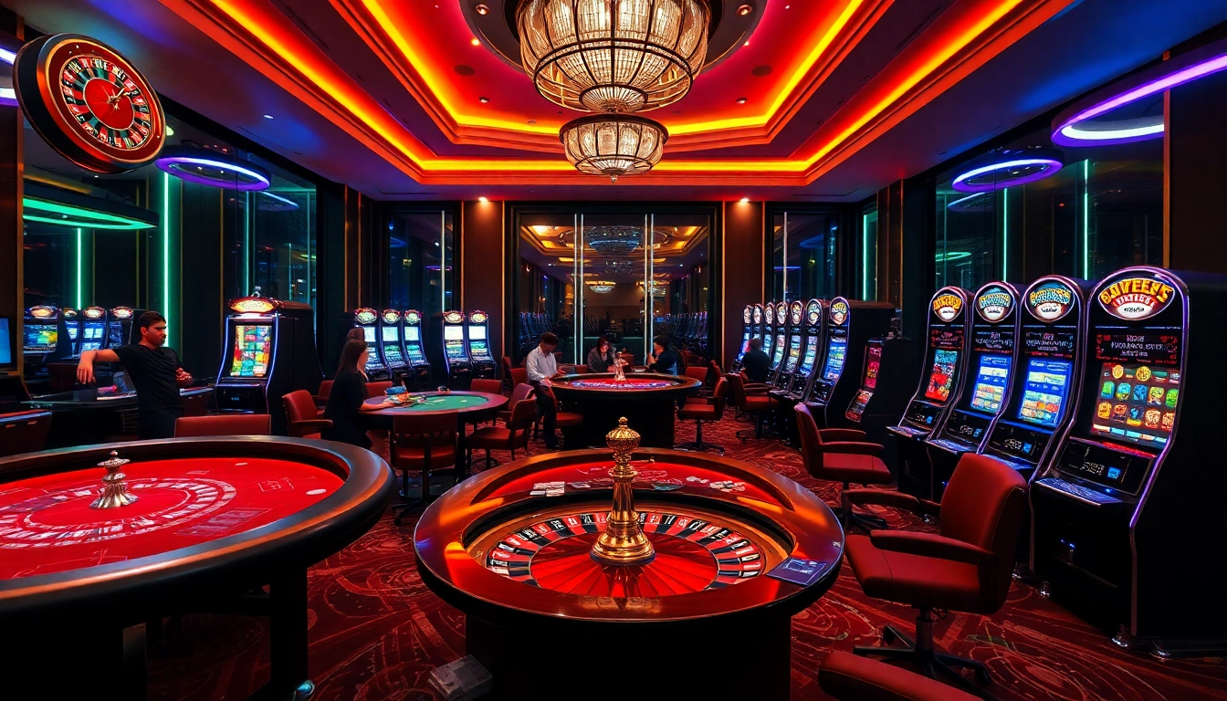 The excitement of players at uu88 as they engage with vibrant casino games and betting tables.