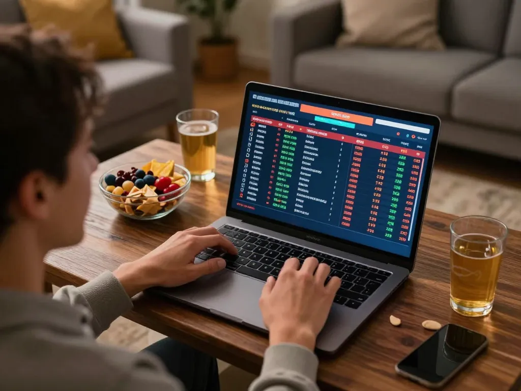 Engaging online sports betting scene featuring XM88 user placing bets on a laptop.
