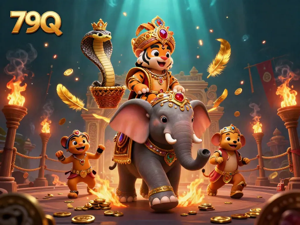 Experience thrilling games on 79Q with a vibrant 3D casino illustration showcasing excitement and richness.