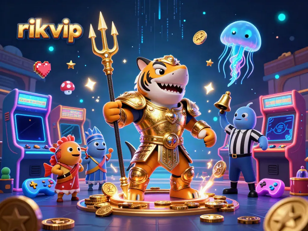 Play exciting games at rik vip with a dramatic underwater scene featuring vibrant characters.