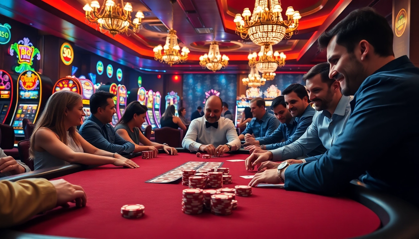 Retrait instantané paris sportif lors d'une partie de casino avec des joueurs engagés et des croupiers.