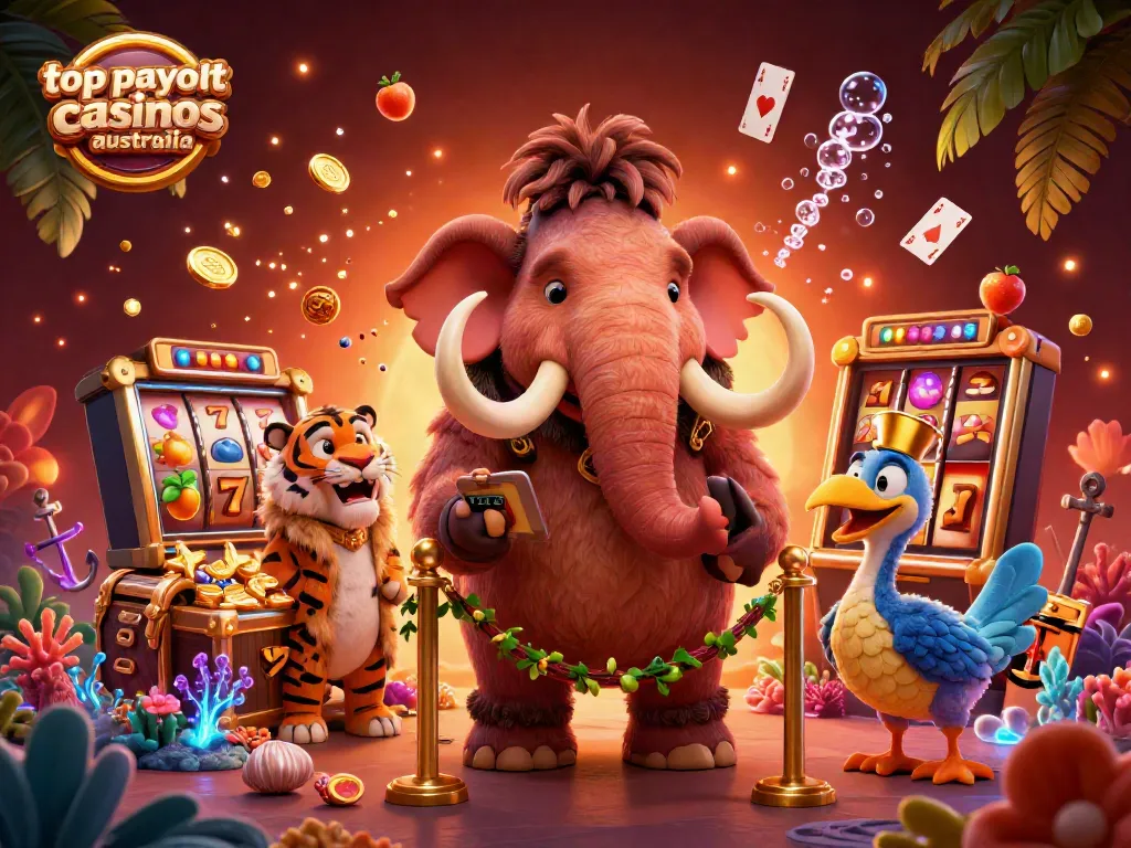 Experience the top payout casinos in Australia with vibrant characters and dynamic gaming elements.