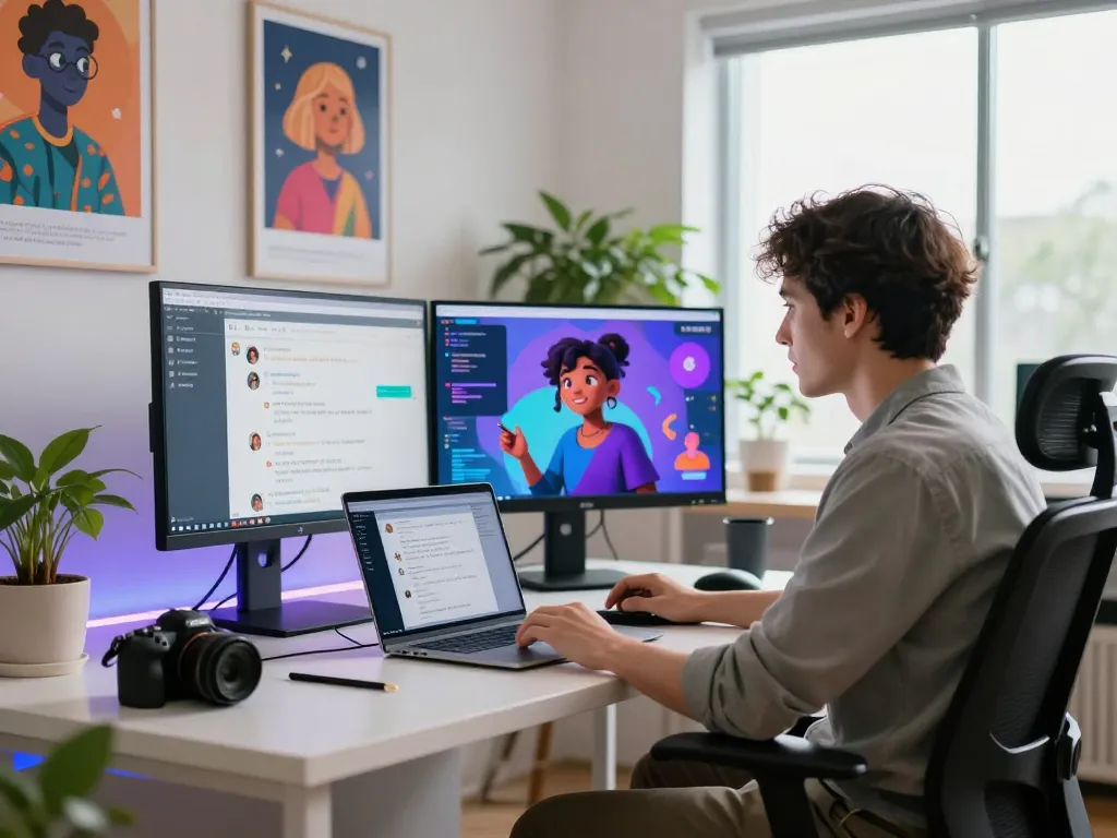 Engaging with crush on ai in a modern digital workspace featuring vibrant AI avatars.