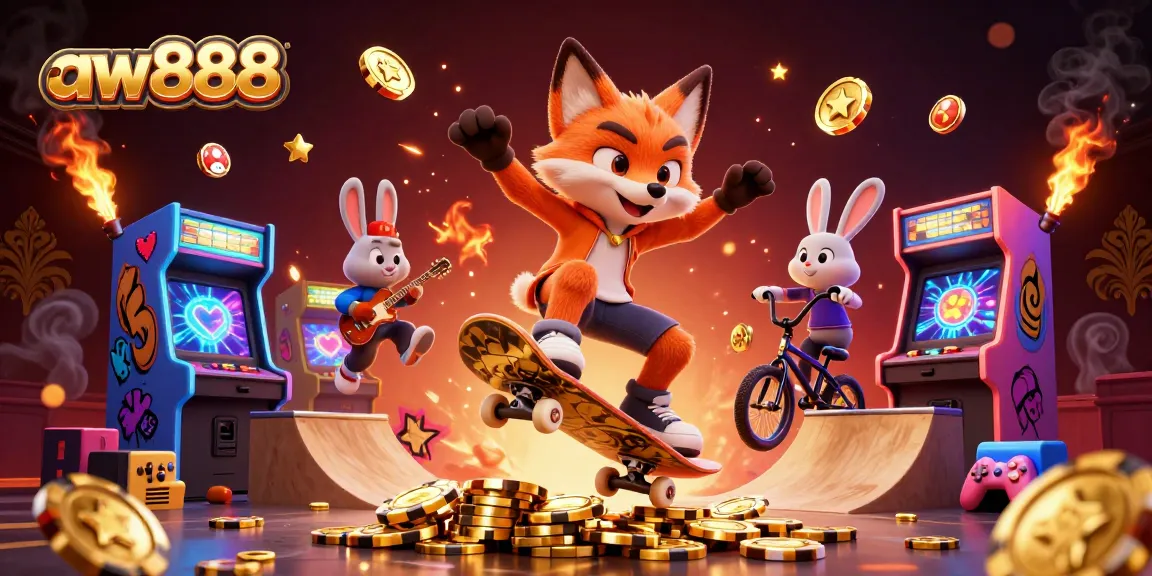 Experience thrilling gameplay at aw888 as cartoon characters engage in dynamic casino action.