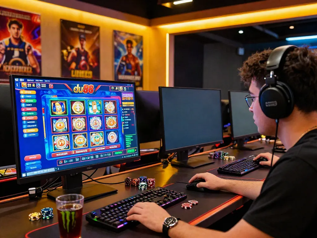 Engaged player on du88 gaming platform showcasing immersive casino gaming experience.