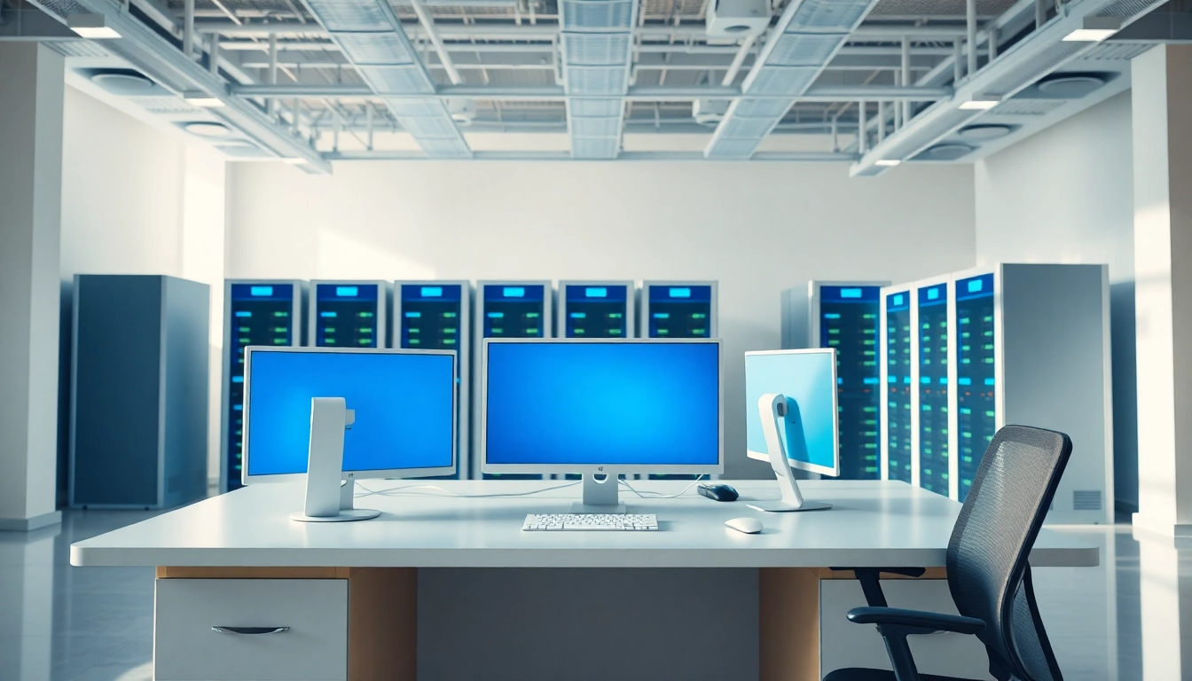 Engaging professional scene depicting adult web hosting services in a modern office.