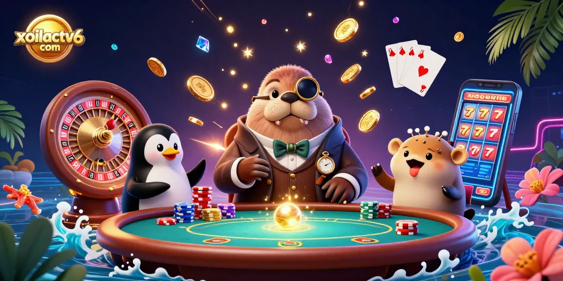 Experience thrilling gameplay at xoilactv6 com with vibrant characters and action-packed casino scenes.