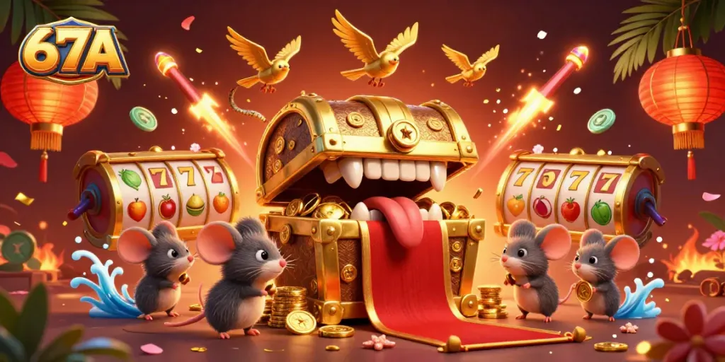 Engage with exciting gaming moments on 67A through vibrant slot reels and rich golden treasures.