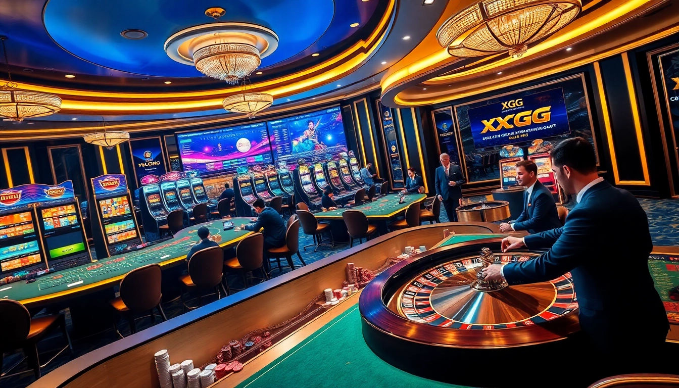 Experience thrilling betting at XXGG with luxurious casino tables and vibrant slot machines.