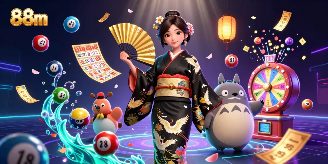 Play exciting games with 88m in this vibrant and dynamic gambling scene filled with lottery elements.