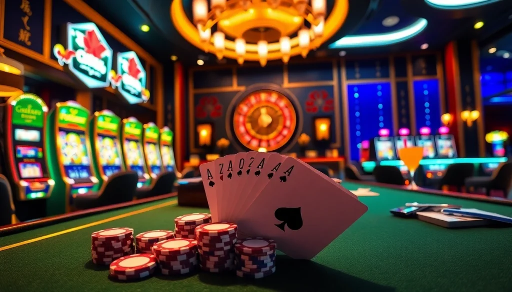 Experience the excitement of gaming at sunwin19.cn.com with a luxurious casino setup featuring poker chips and roulette.