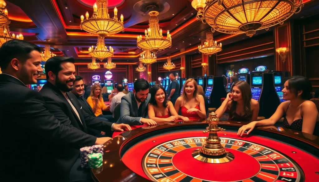 Experience the thrill of gambling at the bomwin casino, featuring dynamic roulette and vivid poker chips.