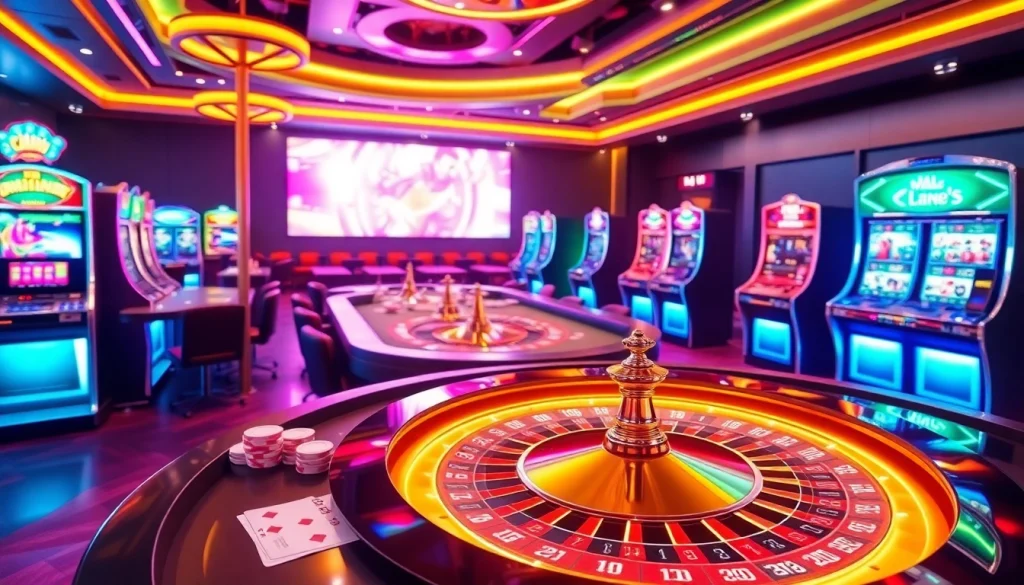 Experience the thrill of 399w with a vibrant online casino scene featuring dynamic tables, cards, and slot machines.