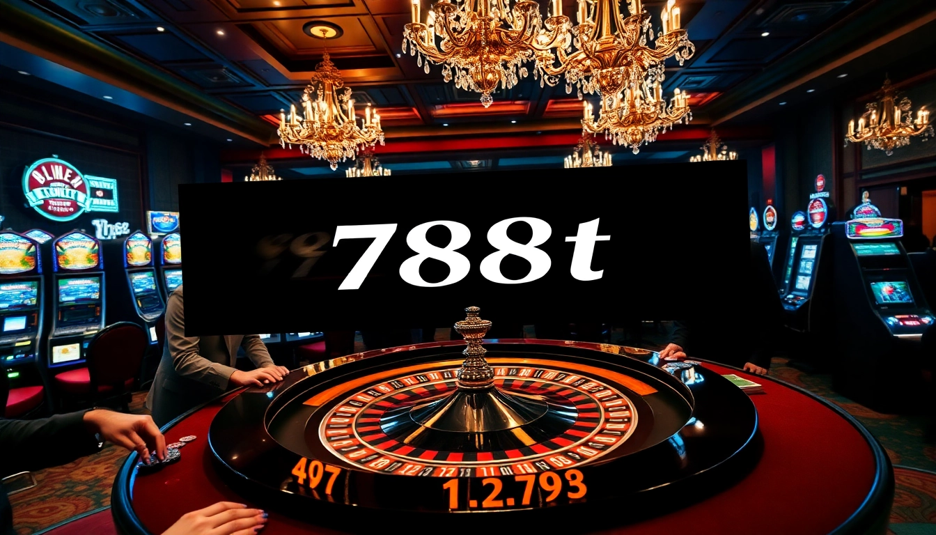 Players enjoying betting excitement at a luxurious casino with 788t branding prominently featured.