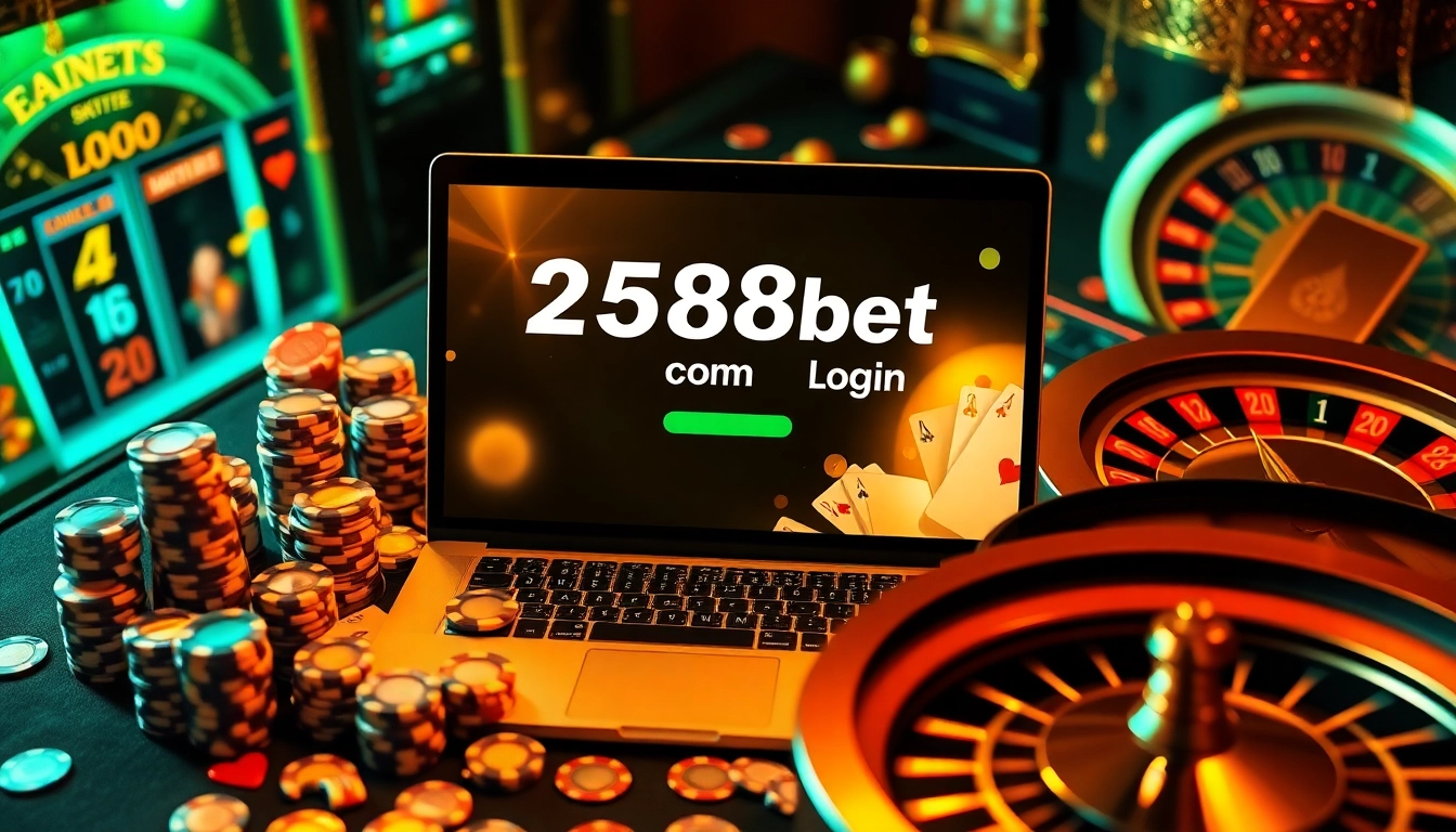 Login to 258bet com easily with an engaging casino atmosphere, showcasing excitement and professionalism.