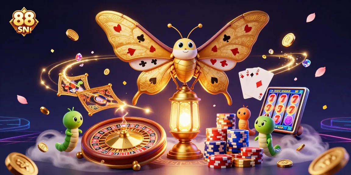 Experience winning at 88 SN with golden opportunities and vibrant casino themes in this illustration.