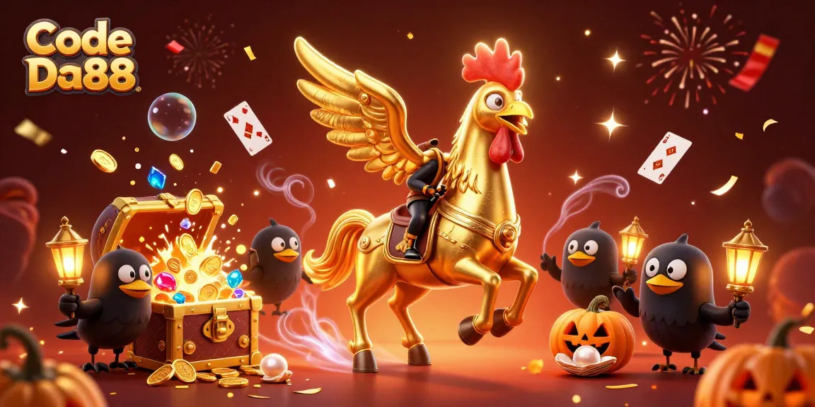 Win big with Code Da88 promotions in a magical casino scene filled with treasures.