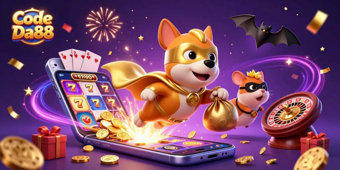 Experience excitement with Code Da88 as our superhero dog and sidekick engage in thrilling casino adventures.