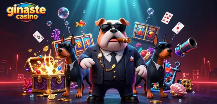 Experience thrilling action at ginaste casino with our 3D cartoon mobster and dynamic gaming elements.